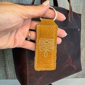 Western Keychain Boot Stitch Keychain Charm NEW FAST SHIP Suede
